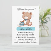 Sweet Baby Shower Invitation | Cute Bear Theme Kaart (Staand voorkant)