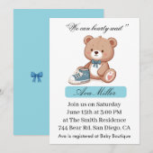 Sweet Baby Shower Invitation | Cute Bear Theme Kaart (Voorkant / Achterkant)