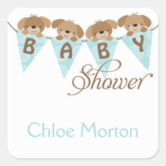 Sweet baby shower puppy stickers