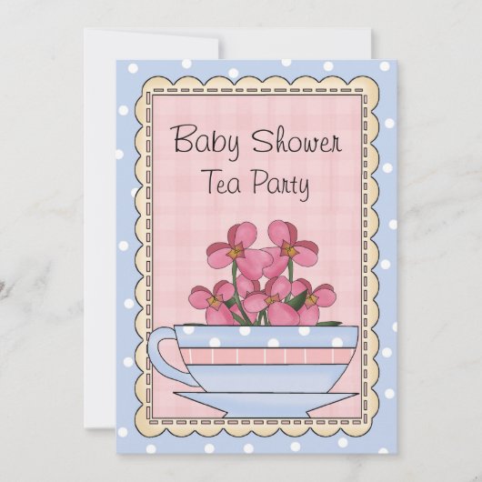 Sweet Baby shower Tea Party Invitation Kaart (Voorkant)