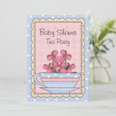 Sweet Baby shower Tea Party Invitation Kaart (Staand voorkant)