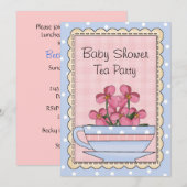 Sweet Baby shower Tea Party Invitation Kaart (Voorkant / Achterkant)