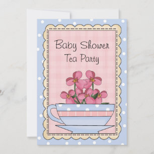 Sweet Baby shower Tea Party Invitation Kaart