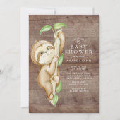 Sweet Baby Sloth Baby shower Kaart (Voorkant)
