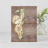 Sweet Baby Sloth Baby shower Kaart (Staand voorkant)