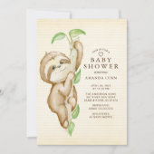 Sweet Baby Sloth Baby shower Kaart (Voorkant)