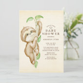 Sweet Baby Sloth Baby shower Kaart (Staand voorkant)