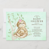 Sweet Baby Sloth Neutral Baby shower Uitnodiging (Voorkant)