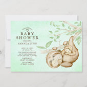 Sweet Baby Sloth Neutral Baby shower Uitnodiging (Voorkant)