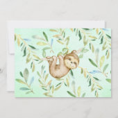Sweet Baby Sloth Neutral Baby shower Uitnodiging (Achterkant)