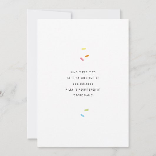 Sweet Baby Sprinkle nodigt uit Kaart (Achterkant)