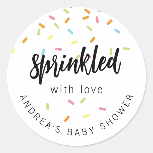 Sweet Baby Sprinkle Ronde Sticker (Voorkant)