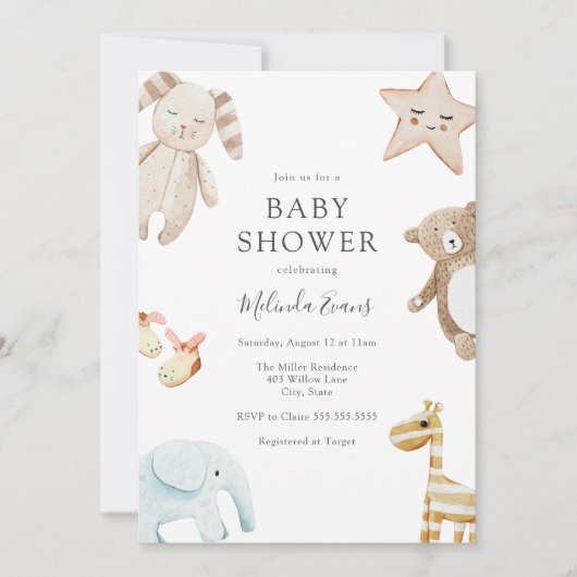 Sweet  Baby Toys Shower Invitation Kaart (Voorkant)