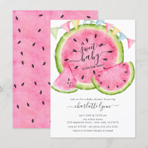 Sweet Baby Watermelon Baby shower Invitation Kaart