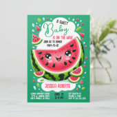 Sweet Baby Watermelon Theme Baby shower Kaart (Staand voorkant)