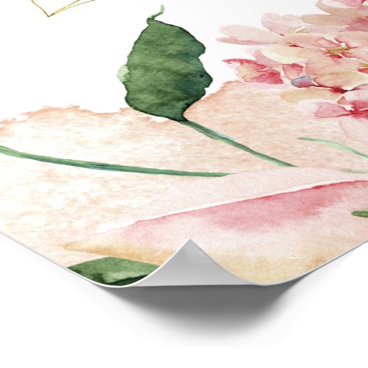 Sweet Baby Waterverf Floral Heart Bouquet Nursery Poster (Hoek)