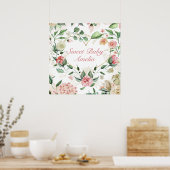 Sweet Baby Waterverf Floral Heart Bouquet Nursery Poster (Keuken)