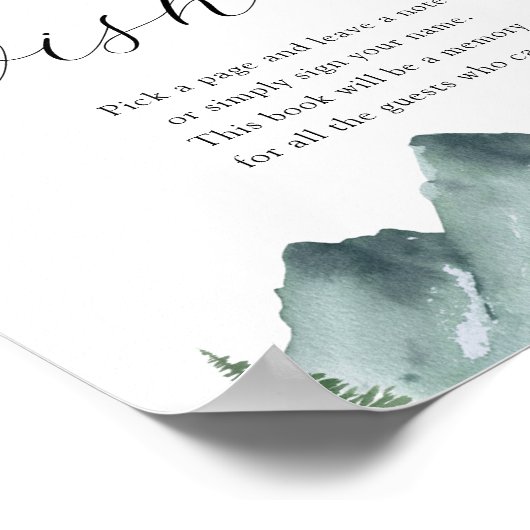 Sweet Baby wenst Baby shower Guestbook Poster (Hoek)