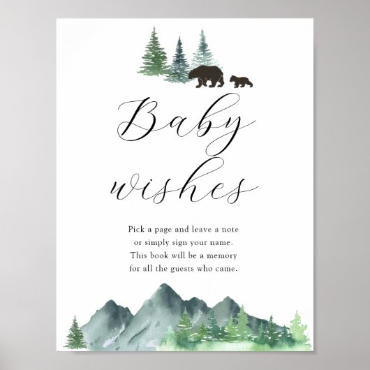 Sweet Baby wenst Baby shower Guestbook Poster (Voorkant)