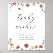Sweet Baby wenst Baby shower Guestbook Poster (Voorkant)