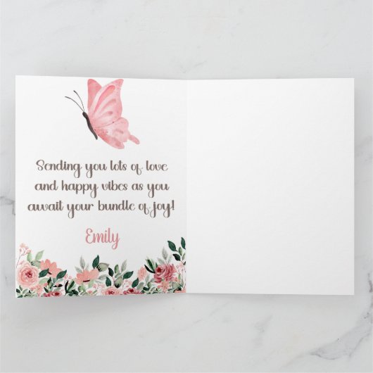 Sweet Baby Wishes Expecting Mom Zwangerschap Gefel Kaart (Binnen)