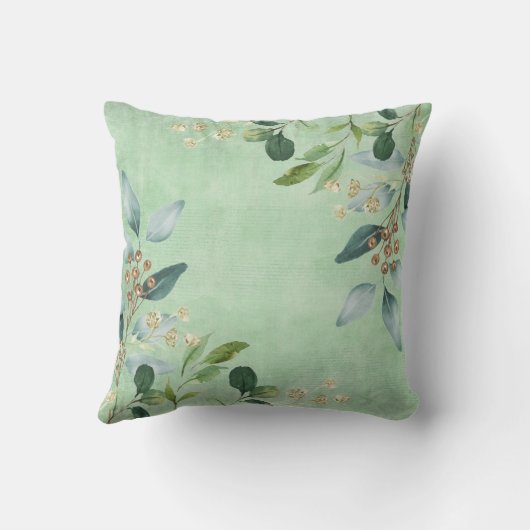 Sweet Baby Woodland Dieren Groen Goud Kwekerij Kussen (Achterkant)