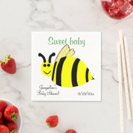 Sweet Baby Yellow Bumble Bee Baby shower Servetten