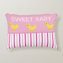Sweet Baby Yellow Ducks Pink White Stripes