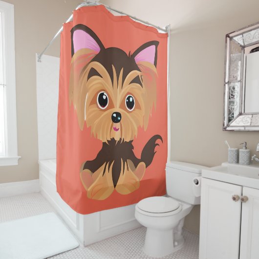 Sweet Baby Yorkie Douchegordijn (In situ)