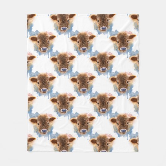 Sweet Babyface Fuzzy Kalf Portret Fleece Deken (Voorkant)