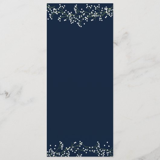 Sweet Baby's Breath bruiloft programma Programmakaart (Achterkant)