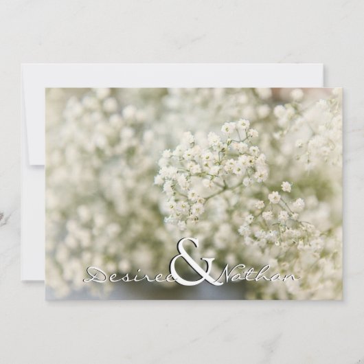 Sweet Baby's Breath Wedding Invitation Kaart (Voorkant)