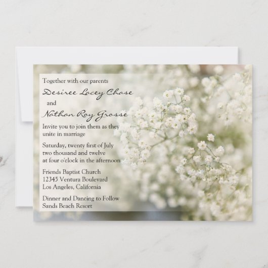 Sweet Baby's Breath Wedding Invitation Kaart (Achterkant)