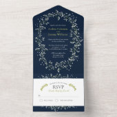 Sweet Baby's Breath Wedding Invite All In One Uitnodiging (Binnen)