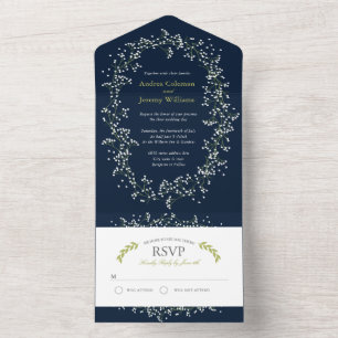 Sweet Baby's Breath Wedding Invite All In One Uitnodiging