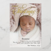 Sweet Baby's eerste kerstfotoscript Folie Feestdagenkaart (Voorkant)