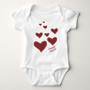 Sweet Baby's naam Kutterrood hart Ik hou van je Romper
