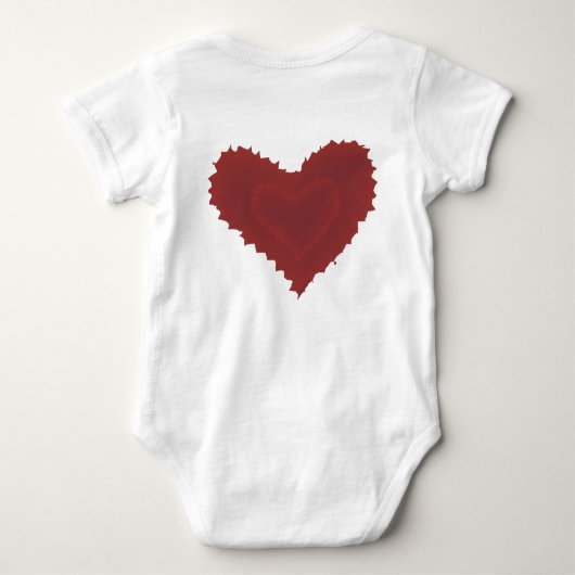 Sweet Baby's naam Kutterrood hart Ik hou van je Romper (Achterkant)