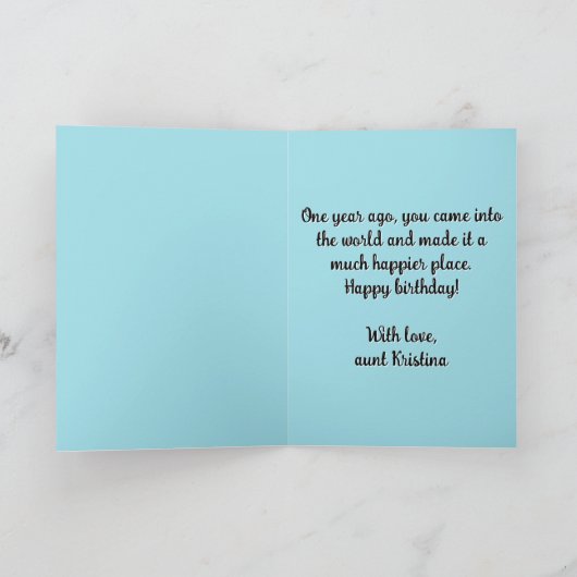 Sweet Baby's Pink Balloons 1st Birthday Greeting Kaart (Binnen)