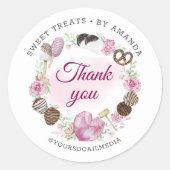 Sweet Bakery Bedankt Ronde Sticker (Voorkant)