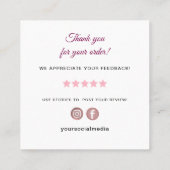 Sweet Bakery Bedankt Vierkante Visitekaartje (Achterkant)