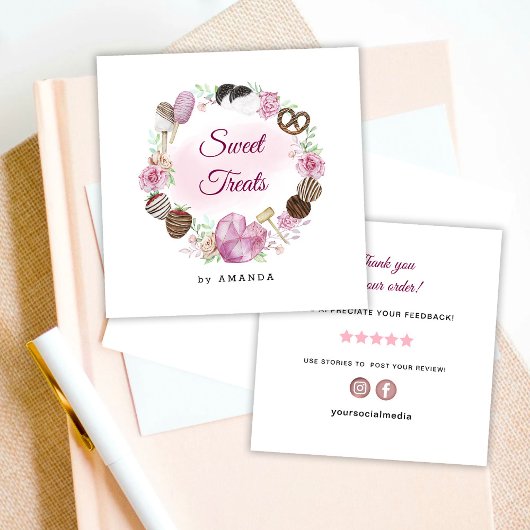 Sweet Bakery Bedankt Vierkante Visitekaartje