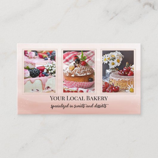 Sweet Bakery Dessert Photo Visitekaartje (Voorkant)