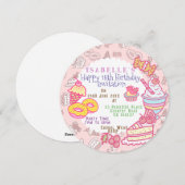 Sweet Bakery en Drinken Peach Feestdagenkaart (Voorkant / Achterkant)