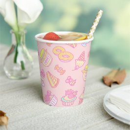 Sweet Bakery en Drinken Peach Papieren Bekers
