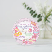 Sweet Bakery en Drinken Pink Holiday Kaart (Staand voorkant)