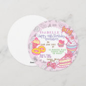 Sweet Bakery en Drinken Pink Holiday Kaart (Voorkant / Achterkant)