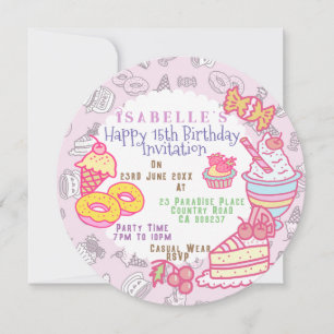 Sweet Bakery en Drinken Pink Holiday Kaart