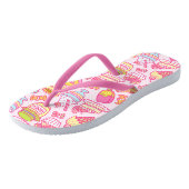 Sweet Bakery en Drinken Roze Teenslippers (Schuin)