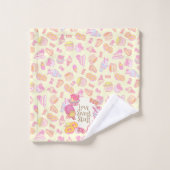 Sweet Bakery en Drinken Yellow Bath Handdoek Set (Wasdoekje)